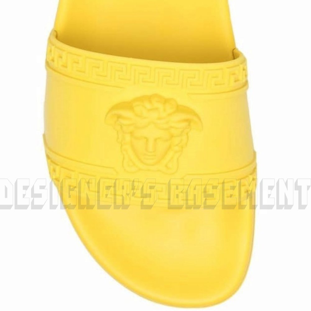 VERSACE mens 47EU - 14US sun yellow CARDINAL Medusa head FLIP-FLOP slide sandals - Picture 7 of 9